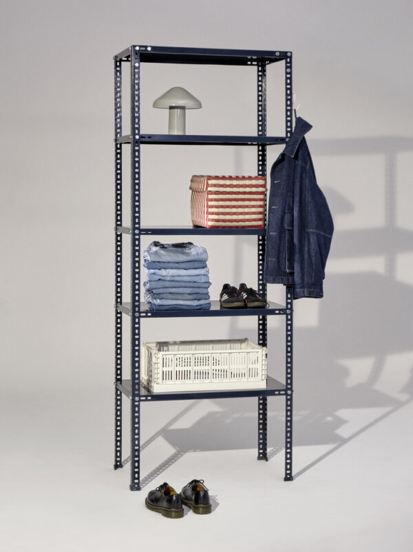 HAY_Shelving_Unit_light_dark_blue_Pao_Portable_cool_grey_Maxim_Box_red_and_sand_HAY_Colour_Crate_L_off_white
