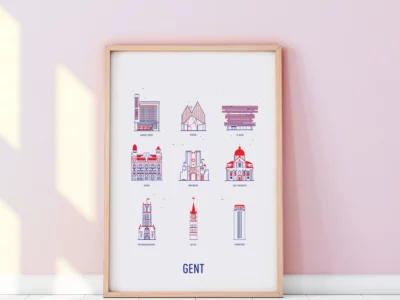 Poster Gent – Zeefdruk A3 - huiszwaluw home