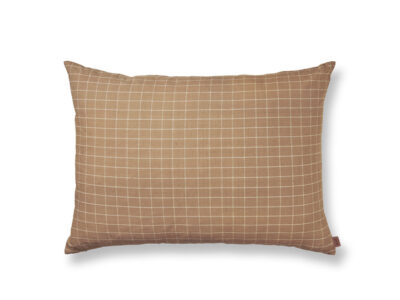 Brown Cotton Kussen Ruit - Ferm Living - Huiszwaluw